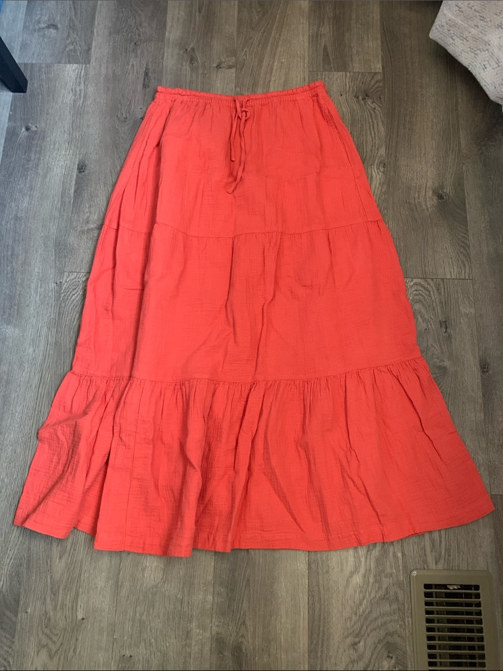Pact Organic Coastal Double Gauze Tiered Maxi Skirt - NWOT!